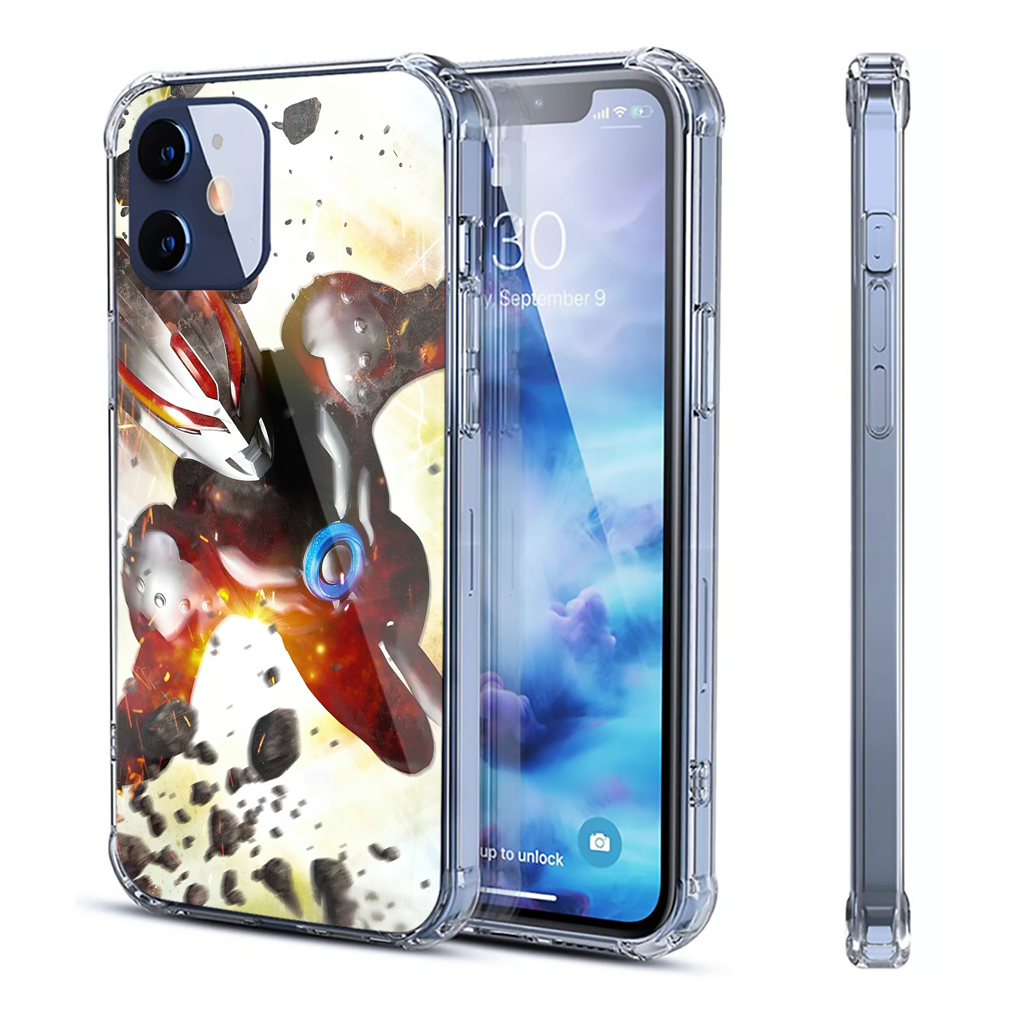 （画像用） ウルトラマン Ultraman 【iPhone 12シリーズ対応】透明スマホケース（クリアソフトケース）